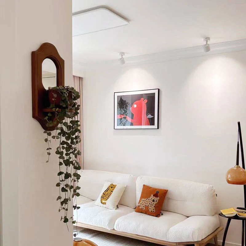 Traditional French Plywood & Glass Wall Mirror With Display Shelf For Living Room Bedroom