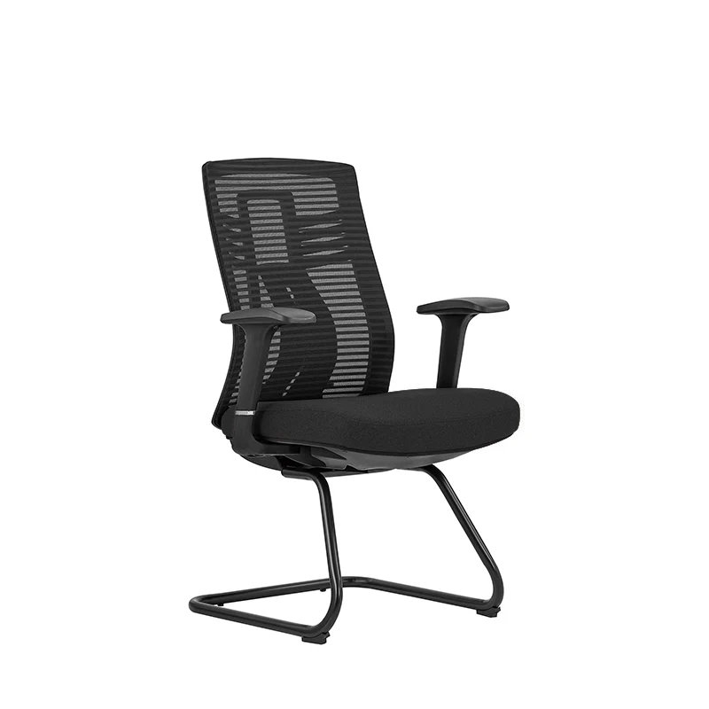 Modern Ergonomic Executive Mesh Desk Chair With Adjustable Lumbar Support - Black Sled Base Meeting Seating Office Chair For Home Office