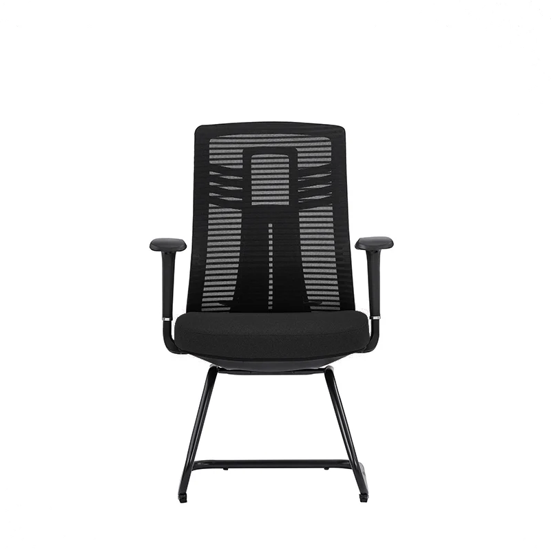 Modern Ergonomic Executive Mesh Desk Chair With Adjustable Lumbar Support - Black Sled Base Meeting Seating Office Chair For Home Office