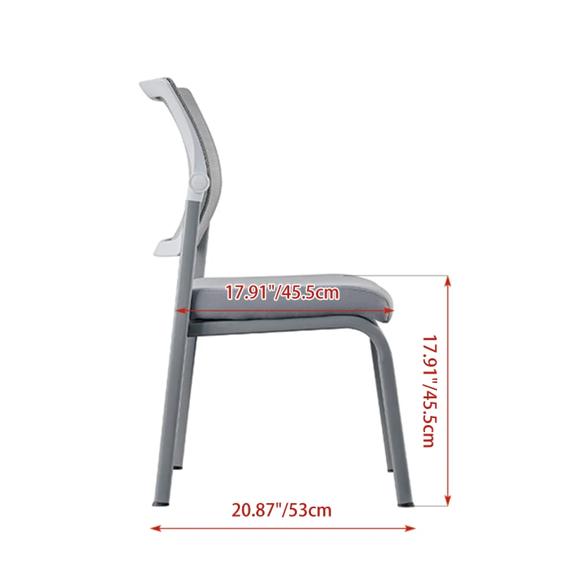 Modern Ergonomic White & Gray Mesh Office Chair - Professional Meeting & Guest Seating With Heavy-Duty Steel Base Desk Chair For Home Office