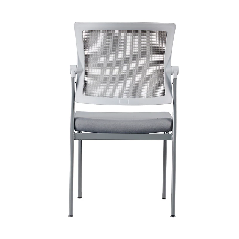 Modern Ergonomic White & Gray Mesh Office Chair - Professional Meeting & Guest Seating With Heavy-Duty Steel Base Desk Chair For Home Office