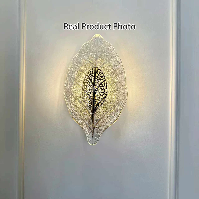 Modern Luxury Aluminum Carbon Steel Leaf Glass 1/3/5-Light Wall Sconce Lamp For Living Room & Bedroom