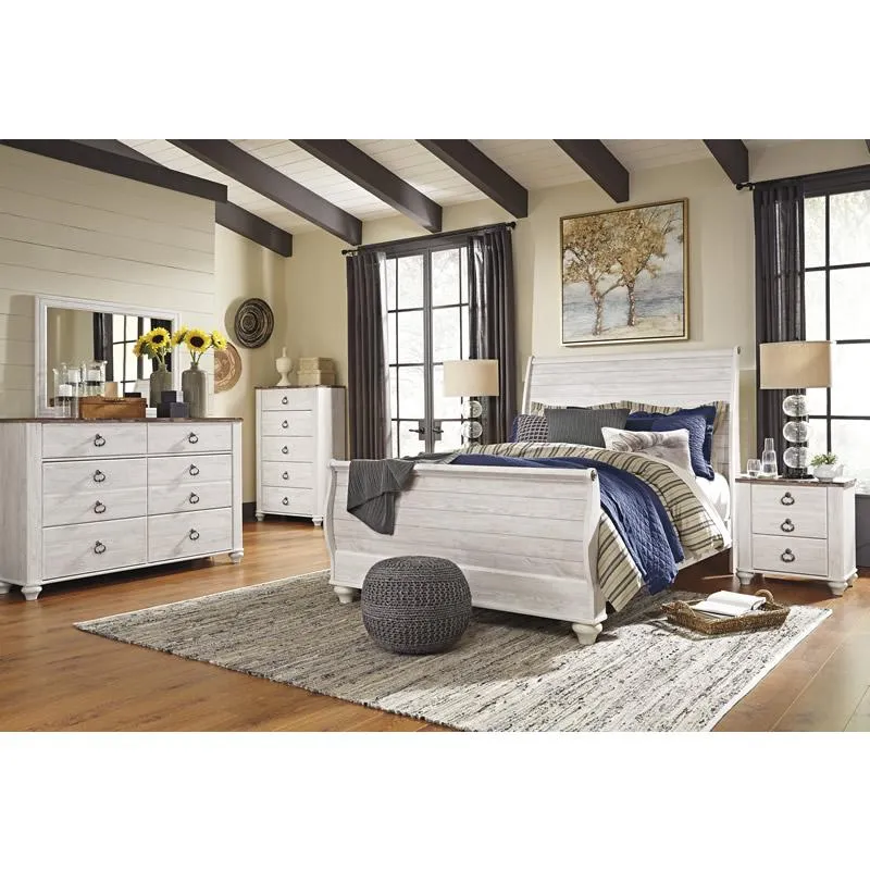 Signature Design by Ashley Willowton B267B32 6 pc Queen Sleigh Bedroom Set