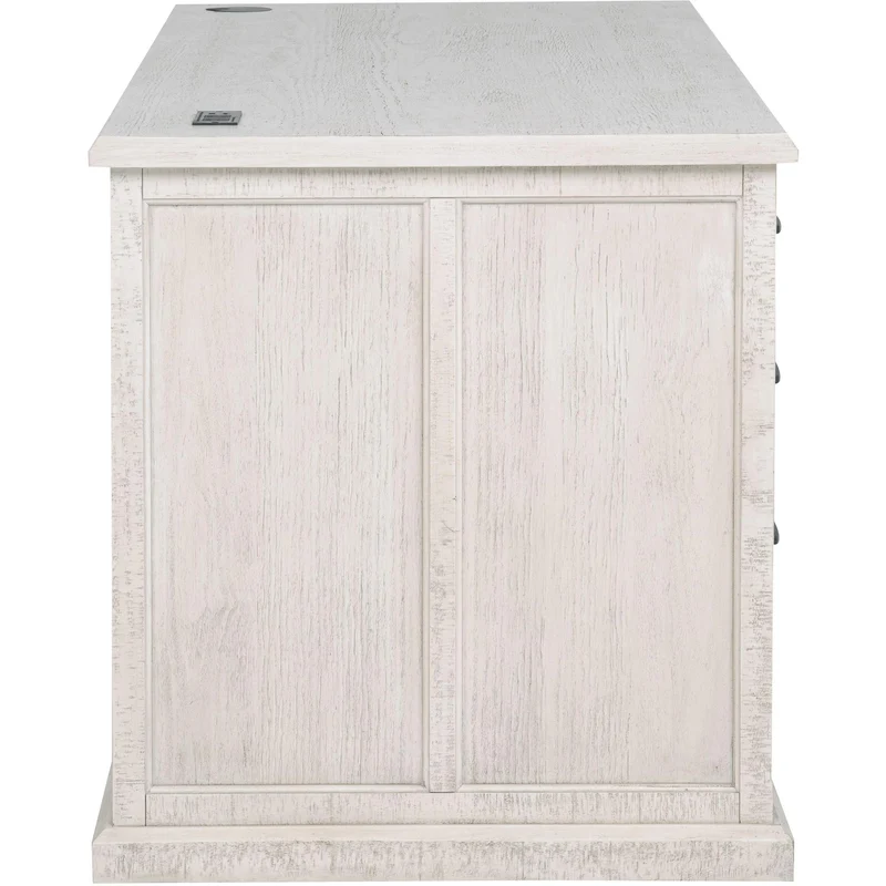 Coaster Furniture Altidore 800796 68-inch 7-drawer Executive Home Office Desk - Distressed White