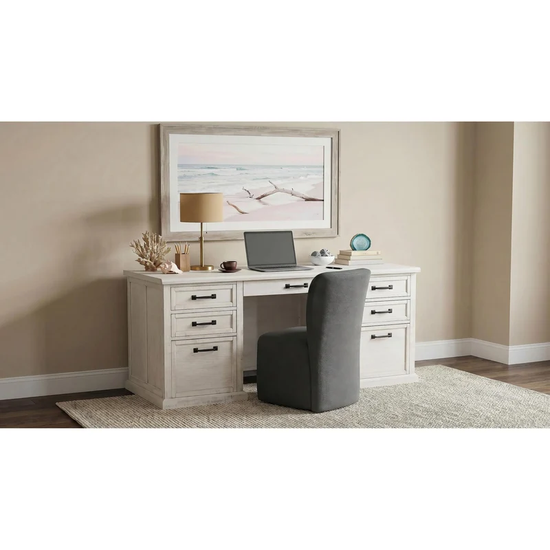Coaster Furniture Altidore 800796 68-inch 7-drawer Executive Home Office Desk - Distressed White