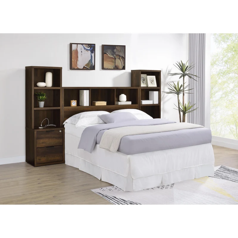 Coaster Furniture Westpark 315881Q 49-inch Queen Bookcase Headboard - Dark Pine