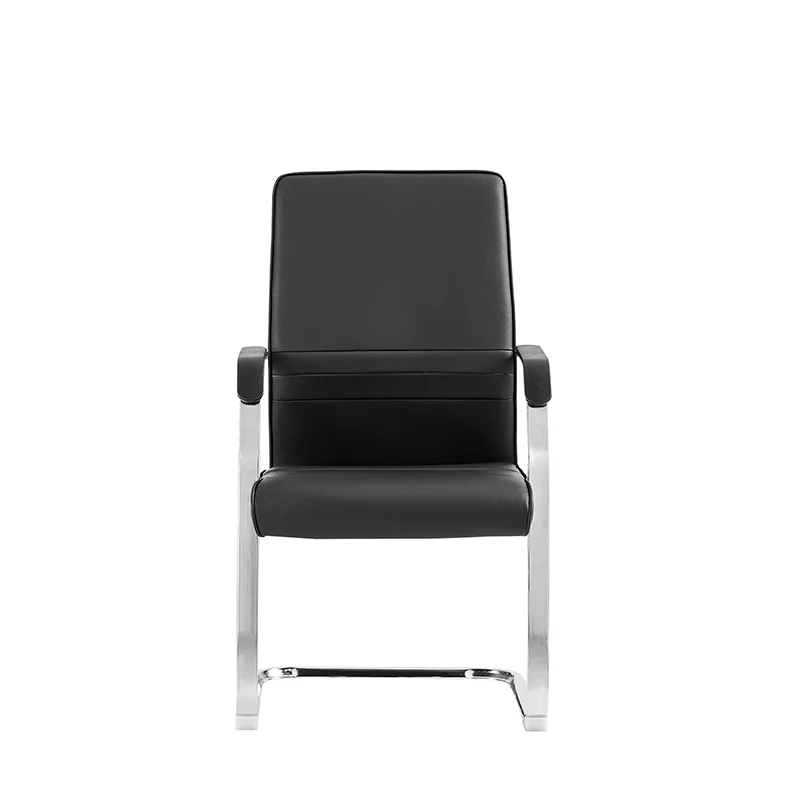 Modern Minimalist Leather Plywood Metal Conference Chair Ergonomic Guest Desk Chair Sled Base Executive Meeting Chair For Office Reception Set Of 4