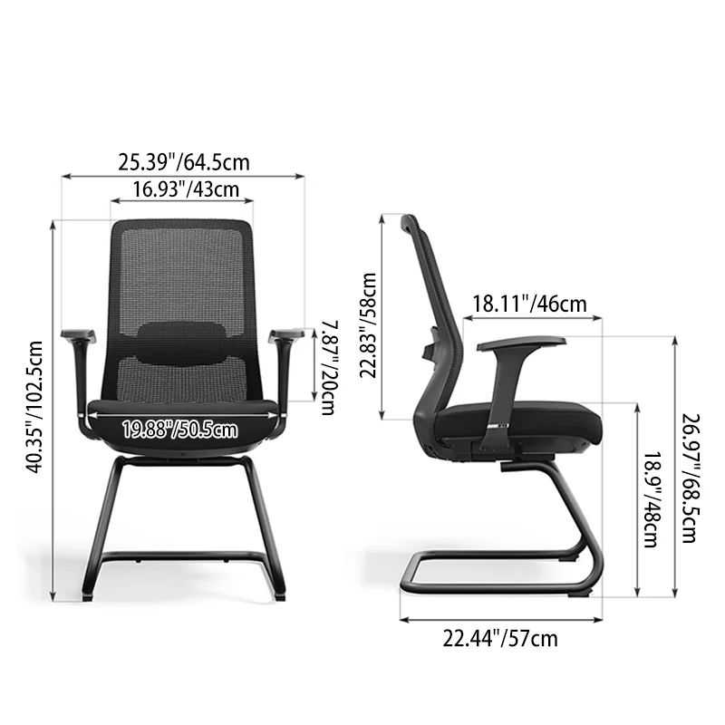 Adjustable Lumbar Support Executive Desk - Minimalist Chair With Breathable Mesh & Sturdy Steel Frame For Home Office