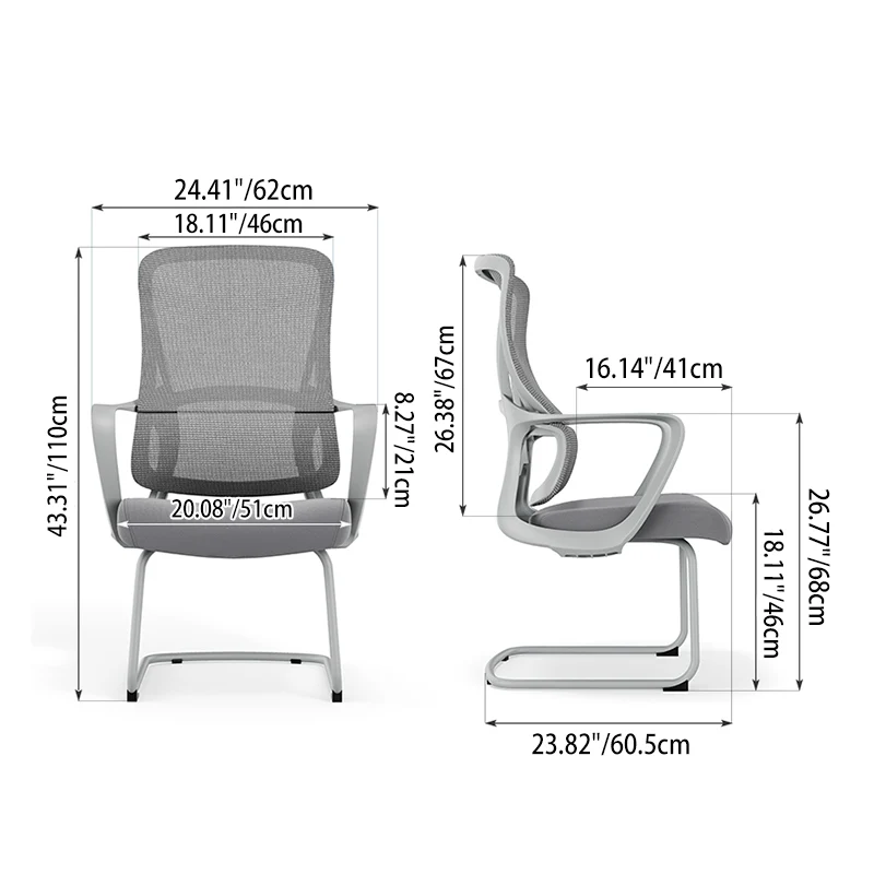 Premium Gray Executive Back Support & Stylish Design Desk Chair - Minimalist Chair With Ergonomic Breathable Mesh For Home Office