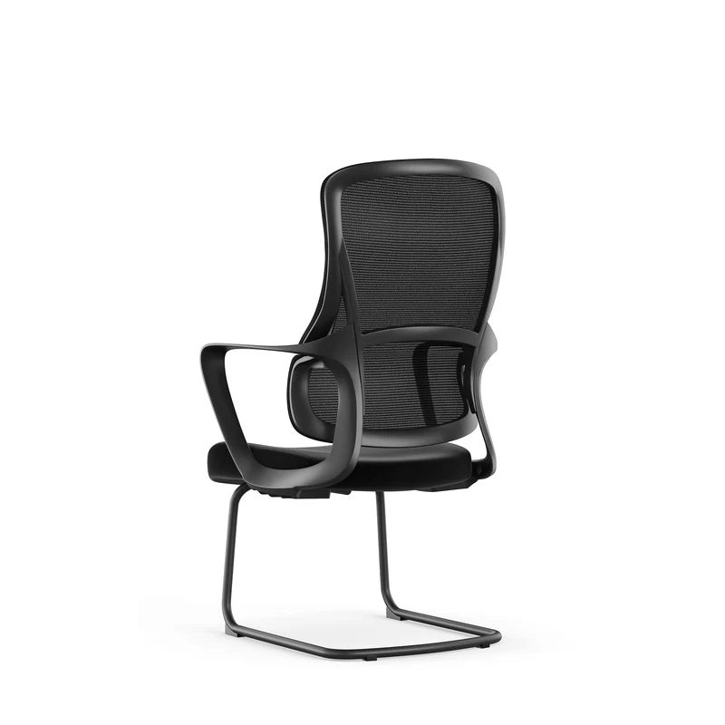 Stylish Black Mesh Executive Desk Chair - Minimalist High-End Visitor Chair With Memory Foam Seat & Steel Frame For Home Office