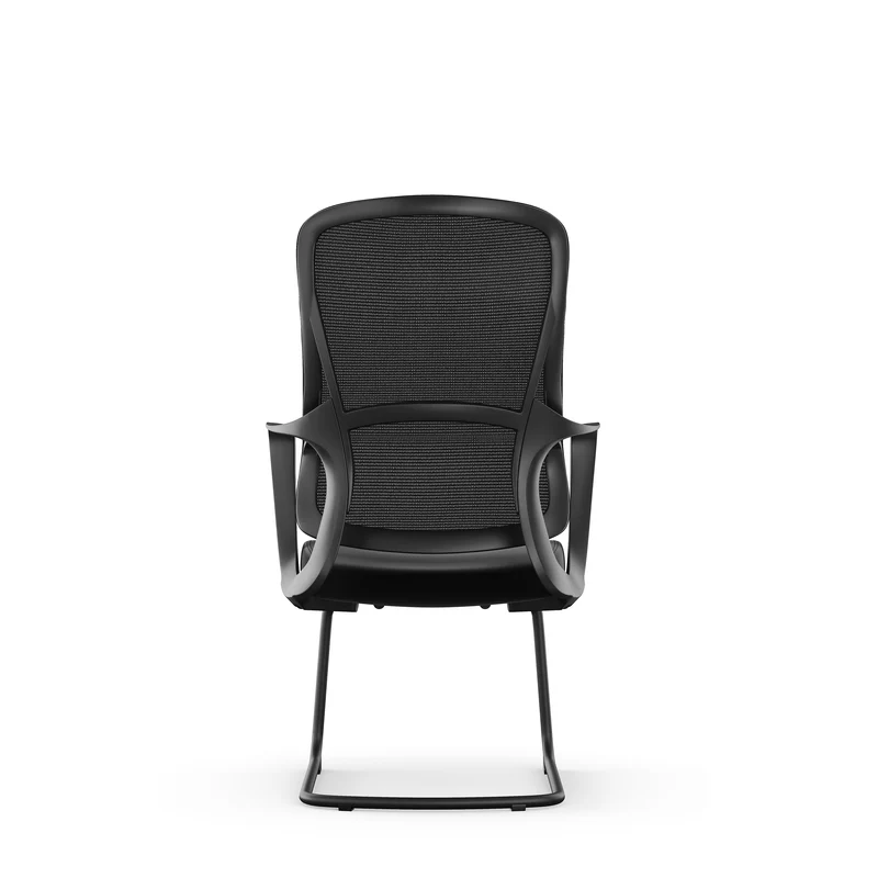 Stylish Black Mesh Executive Desk Chair - Minimalist High-End Visitor Chair With Memory Foam Seat & Steel Frame For Home Office