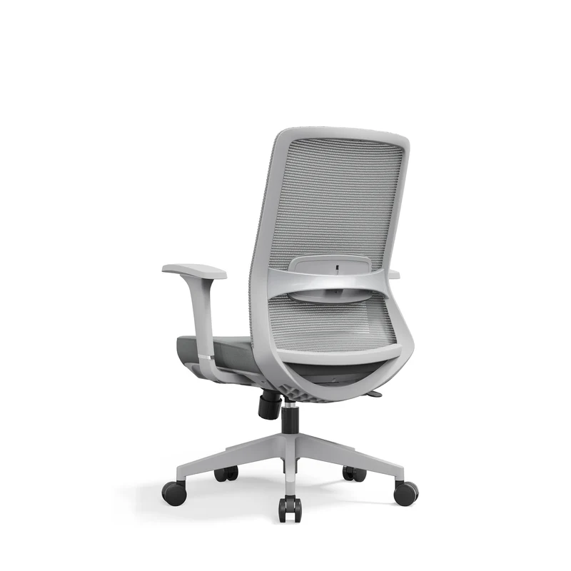 Ergonomic Mid-Back Desk Chair - Minimalist Office Chair With Adjustable Lumbar Support & Memory Sponge Seat For Home Office