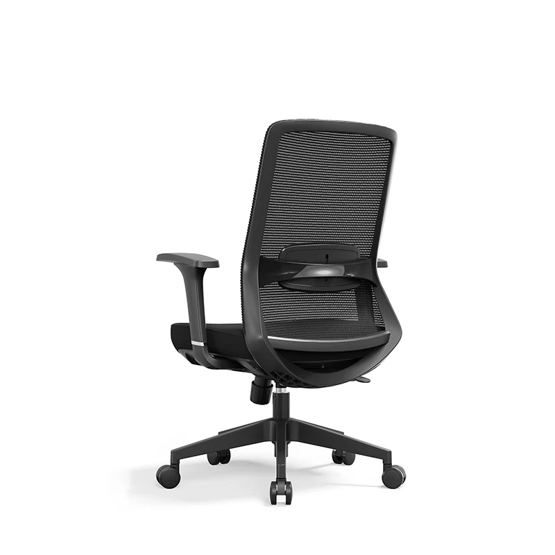 Adjustable Lumbar Support Ergonomic Mid-Back Desk Chair - Minimalist Memory Sponge Seat & BIFMA-Approved Casters For Home Office