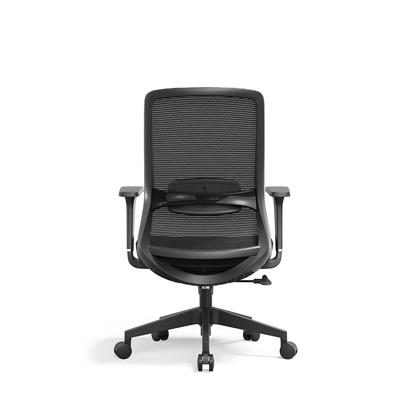 Adjustable Lumbar Support Ergonomic Mid-Back Desk Chair - Minimalist Memory Sponge Seat & BIFMA-Approved Casters For Home Office
