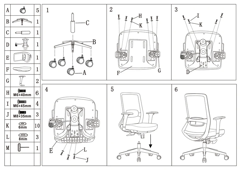 Adjustable Lumbar Support Ergonomic Mid-Back Desk Chair - Minimalist Memory Sponge Seat & BIFMA-Approved Casters For Home Office