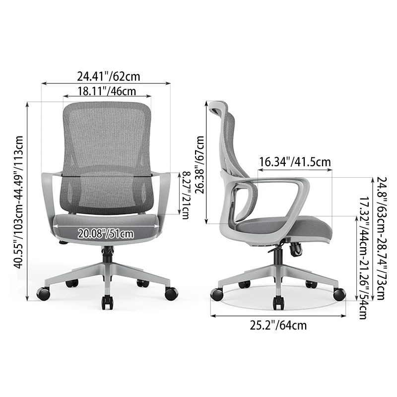 High-Quality Ergonomic Breathable Mesh Desk Chair - Minimalist Comfortable & Durable Office Chair With Lumbar Support & Silent Casters For Home Office