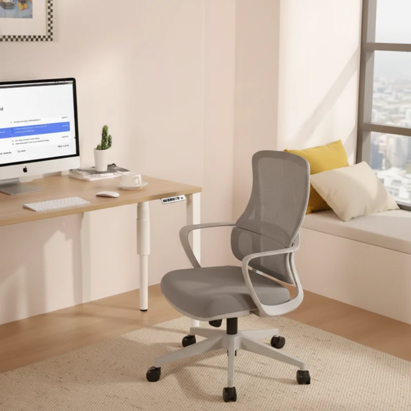 High-Quality Ergonomic Breathable Mesh Desk Chair - Minimalist Comfortable & Durable Office Chair With Lumbar Support & Silent Casters For Home Office