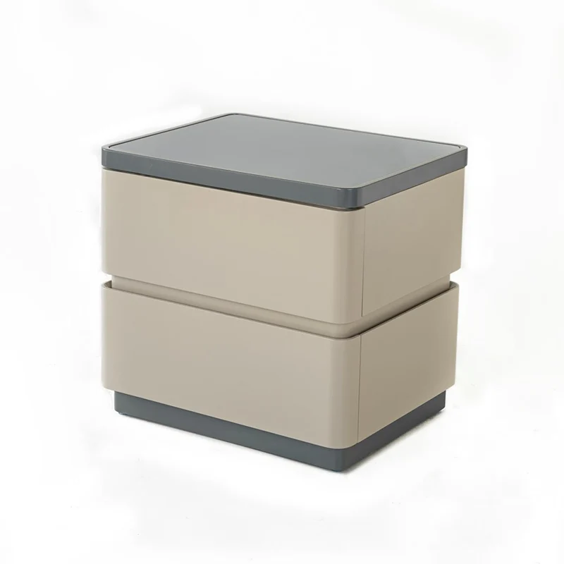 Modern Minimalist Eco-Friendly Bedside Cabinet - Floating Edge 2 Drawers Nightstand For Bedroom