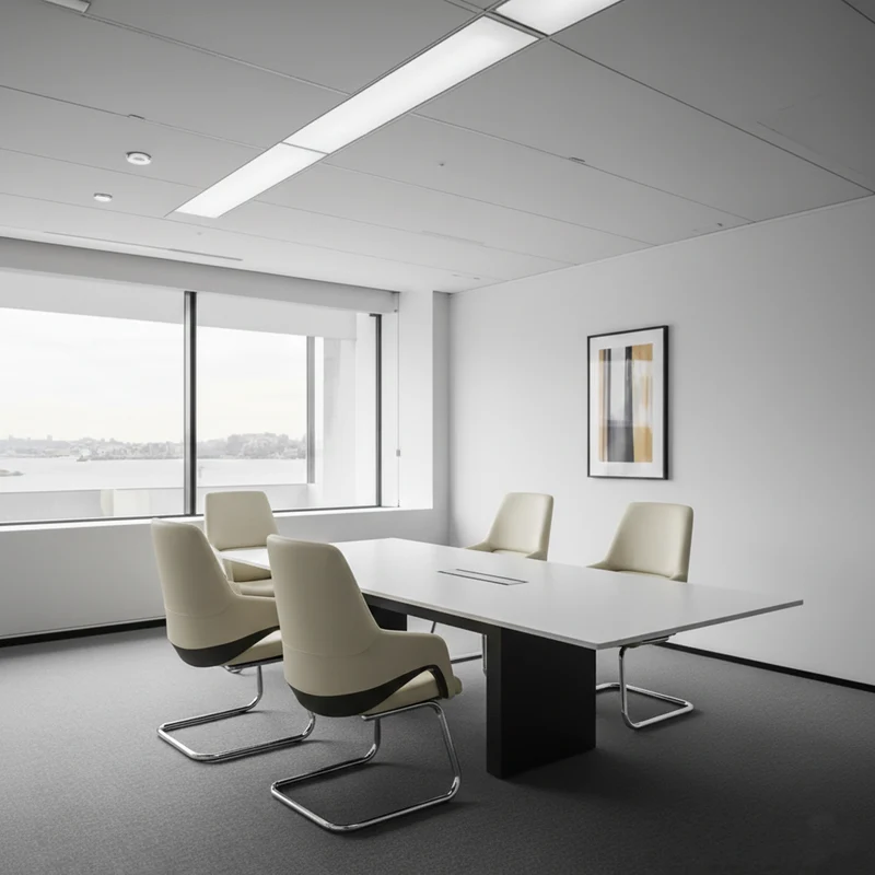 Modern Minimalist Cantilever Plywood Metal Office Chair - Ergonomic Mid-Back Leather Guest Chair For Office & Reception