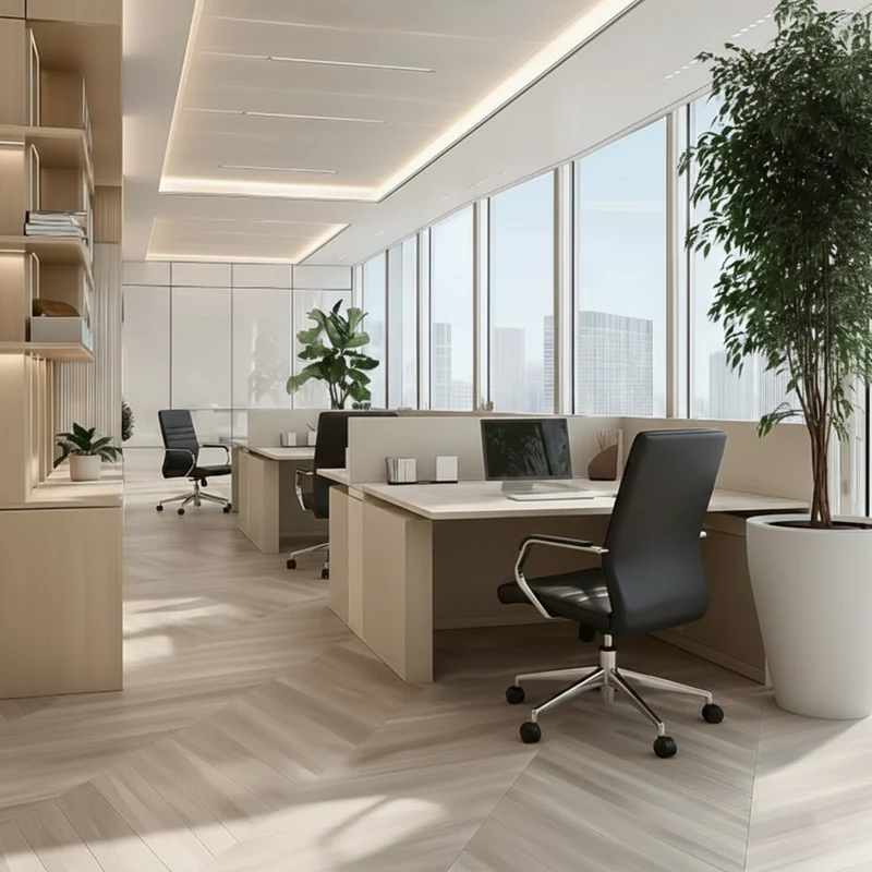 Modern Minimalist Ergonomic Mid-Back Office Chair - Adjustable Height Swivel Leather Plywood Metal Desk Chair With Wheels And Reclining Function