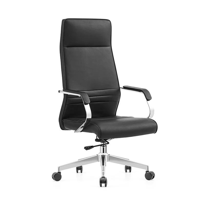 Modern Luxury Ergonomic Office Chair - Leather Executive Desk Chair Plywood & Metal Frame High-Density Foam With Wheels, Swivel, Adjustable Height & Reclining Function