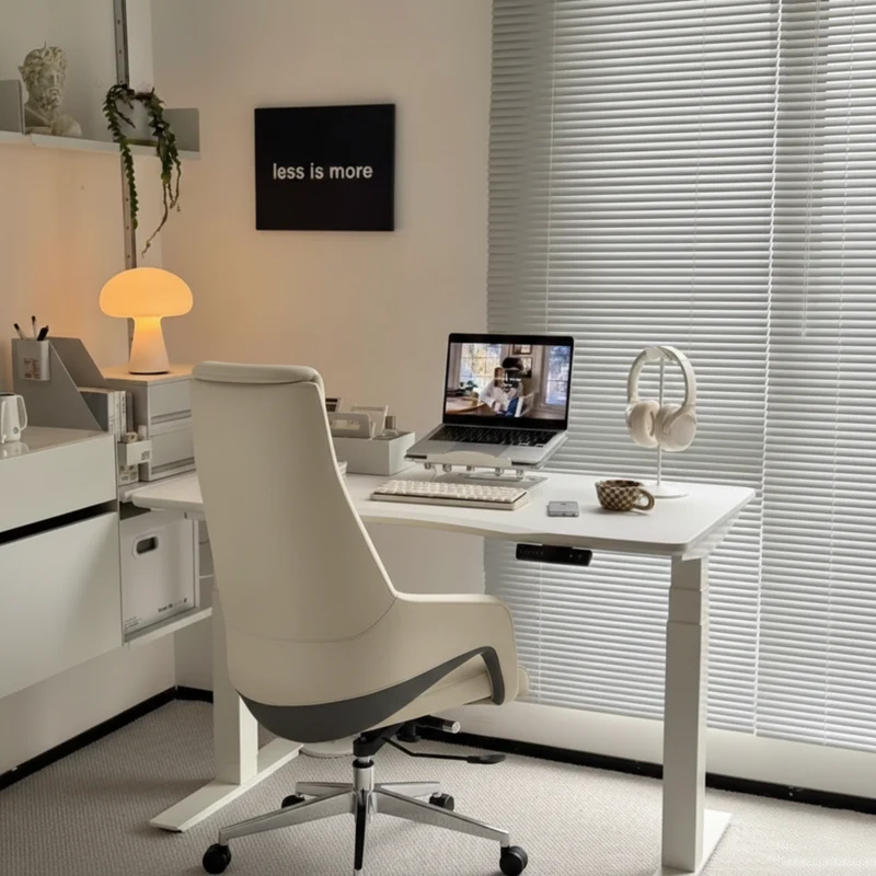 Modern Luxury Ergonomic Executive Office Chair - Adjustable Height Swivel Leather Plywood Metal Desk Chair With Wheels, Reclining Function & Aluminum Base