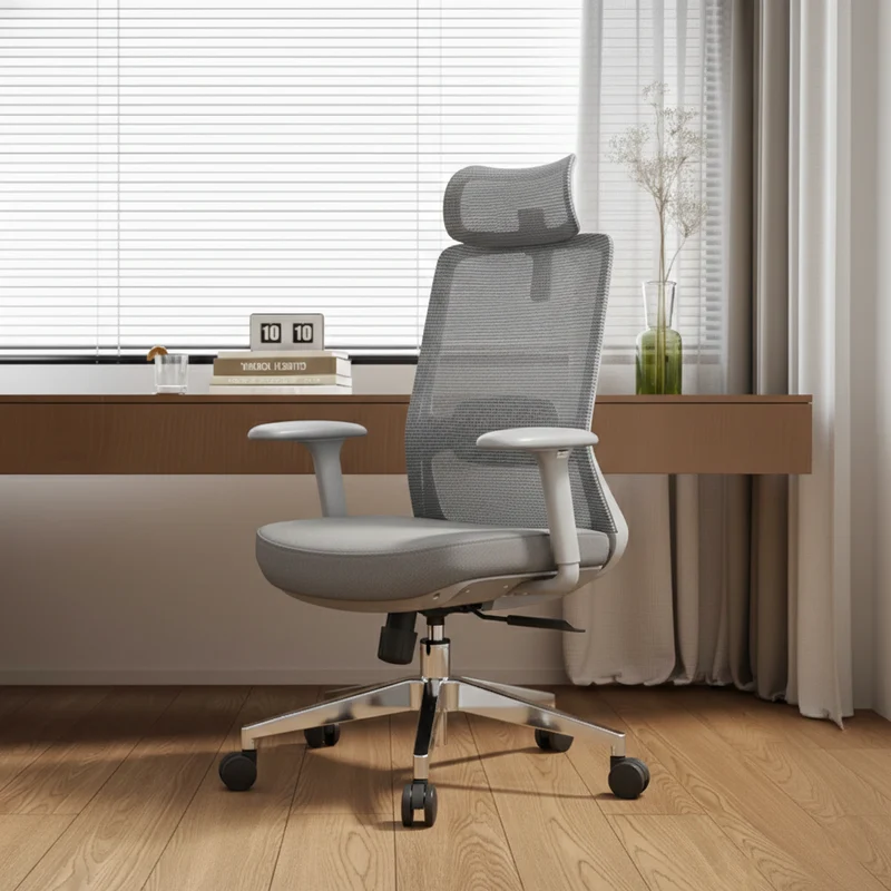 Ergonomic Adjustable Manager Desk Chair - Minimalist Durable High-Back Chair With 4D Adjustable Armrests & Silent Casters For Home Office