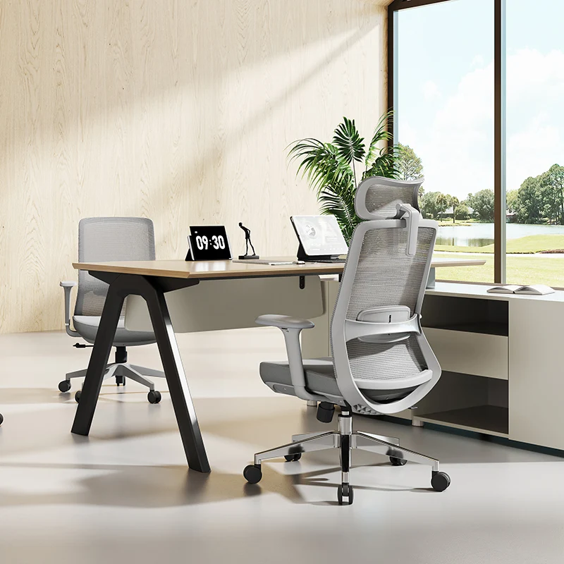 Ergonomic Adjustable Manager Desk Chair - Minimalist Durable High-Back Chair With 4D Adjustable Armrests & Silent Casters For Home Office