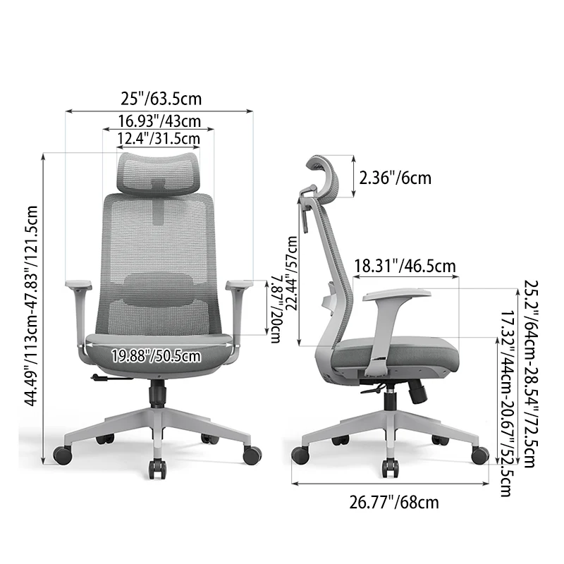 Premium Ergonomic Office Desk Chair - Minimalist High-Back Manager Chair With 2D Headrest & SGS Certified Gas Lift For Home Office