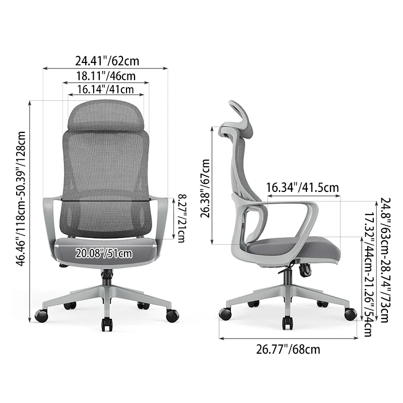 Stylish & Comfortable High Back Desk Chair - Minimalist Breathable Mesh & Premium Lumbar Support For Home Office
