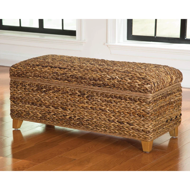 Coaster Furniture Laughton 500215 Hand-Woven Banana Leaf Storage Trunk - Amber