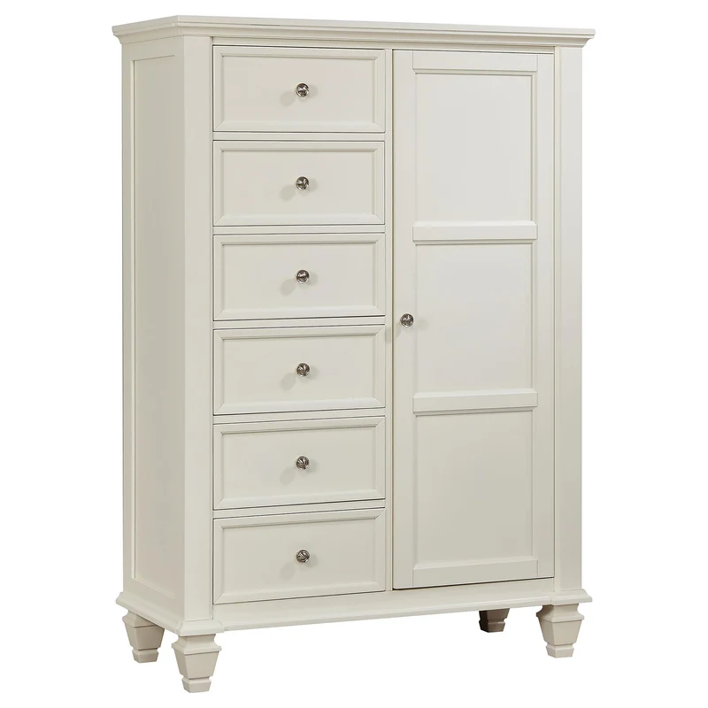 Coaster Furniture Sandy Beach 201308 8-Drawer Door Chest - Cream White