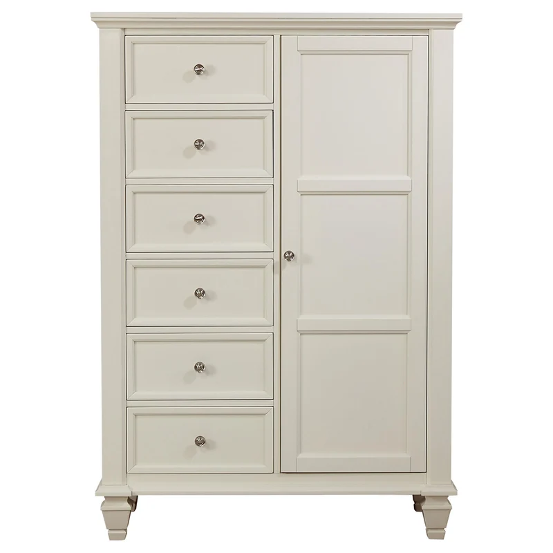 Coaster Furniture Sandy Beach 201308 8-Drawer Door Chest - Cream White