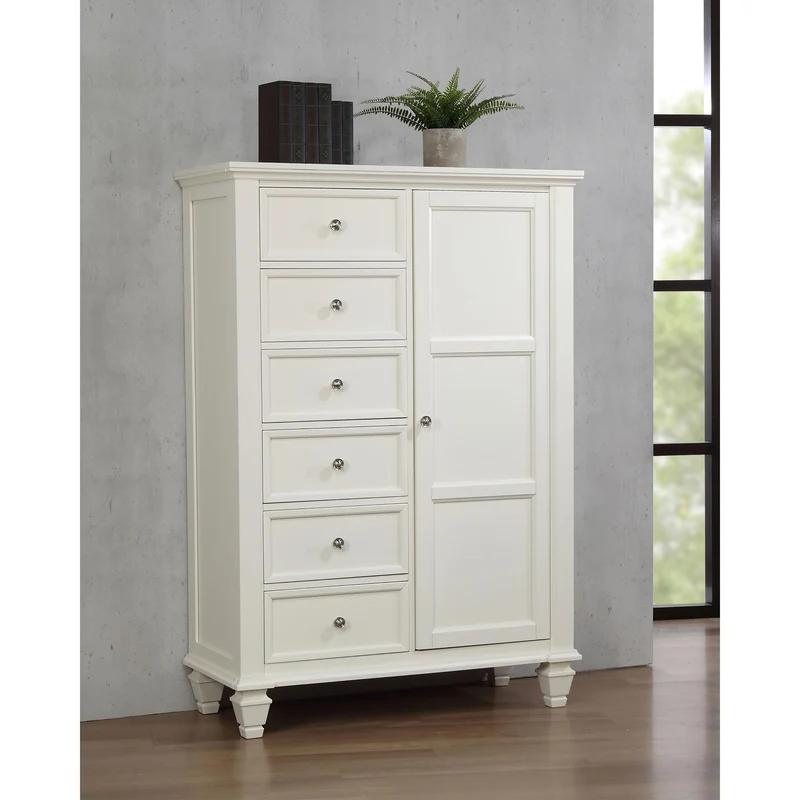 Coaster Furniture Sandy Beach 201308 8-Drawer Door Chest - Cream White
