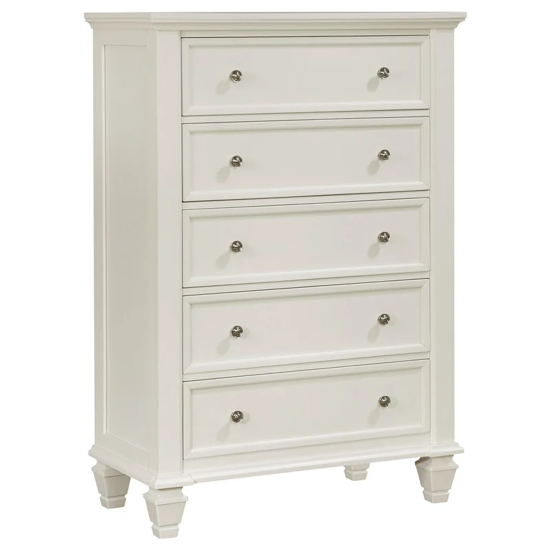 Coaster Furniture Sandy Beach 201305 5-Drawer Bedroom Chest - Cream White