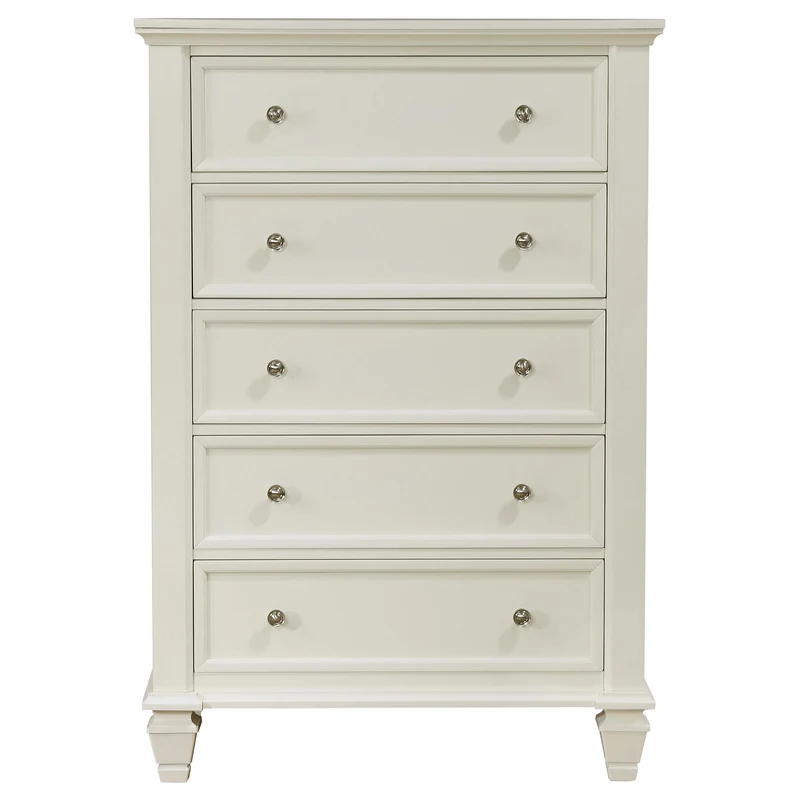 Coaster Furniture Sandy Beach 201305 5-Drawer Bedroom Chest - Cream White
