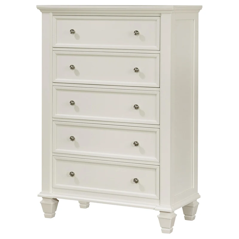 Coaster Furniture Sandy Beach 201305 5-Drawer Bedroom Chest - Cream White
