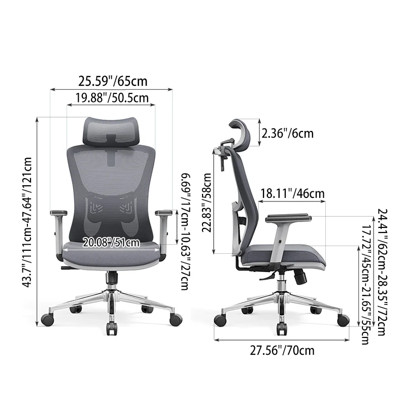 Modern Stylish High-Back Manager Office Chair - Soft Fixed Lumbar Support Electroplated Base Ergonomic Executive Chair For Home Office