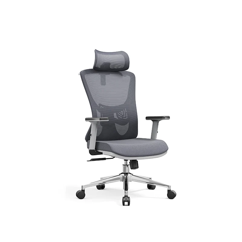 Modern Stylish High-Back Manager Office Chair - Soft Fixed Lumbar Support Electroplated Base Ergonomic Executive Chair For Home Office