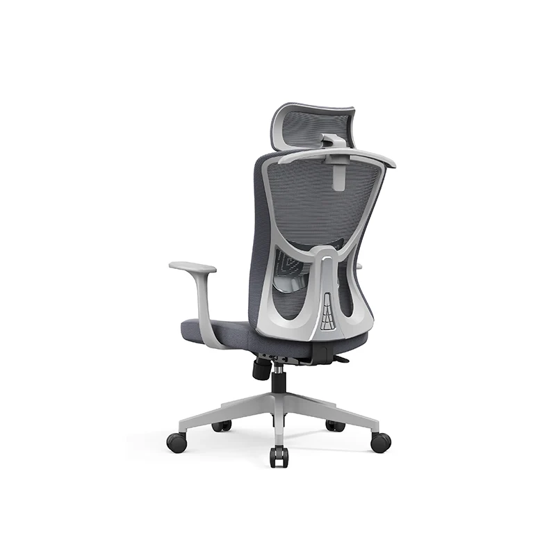 Modern Minimalist High-Back Mesh Staff Office Chair - Adjustable Headrest With Hanger Silent Casters Desk Chair For Home Office