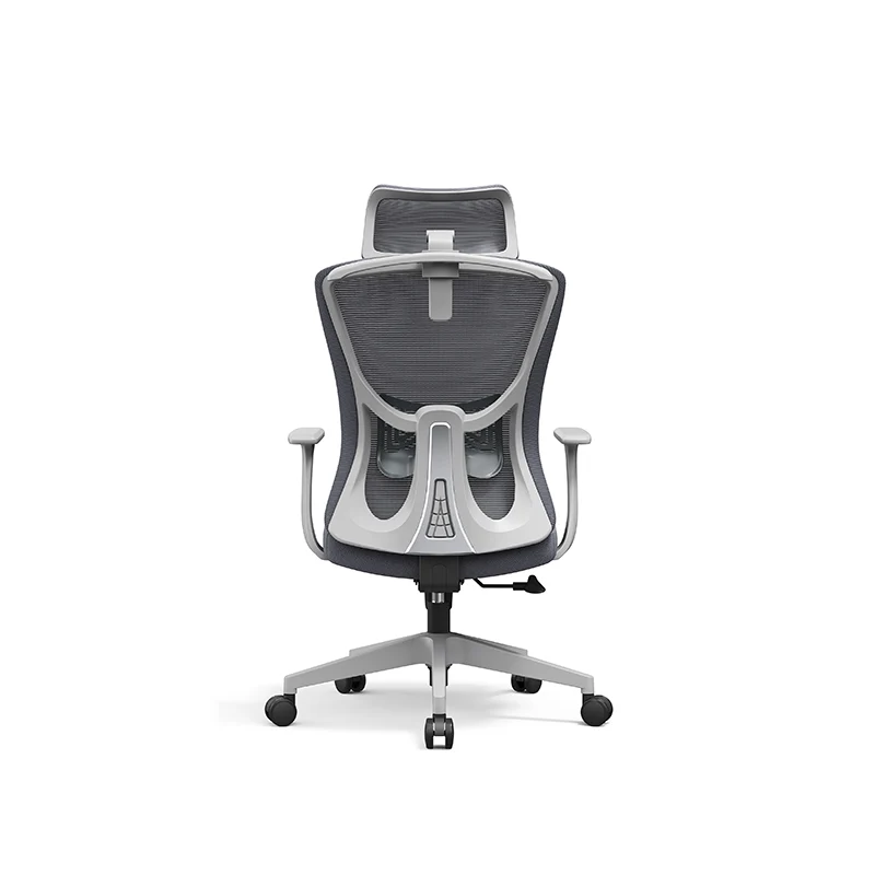 Modern Minimalist High-Back Mesh Staff Office Chair - Adjustable Headrest With Hanger Silent Casters Desk Chair For Home Office