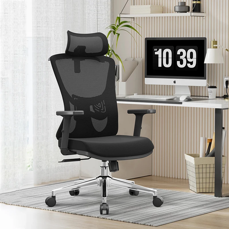 Modern Minimalist High-Back Mesh Executive Chair - High-Load Electroplated Base & Silent Casters Ergonomic Office Chair For Home Office