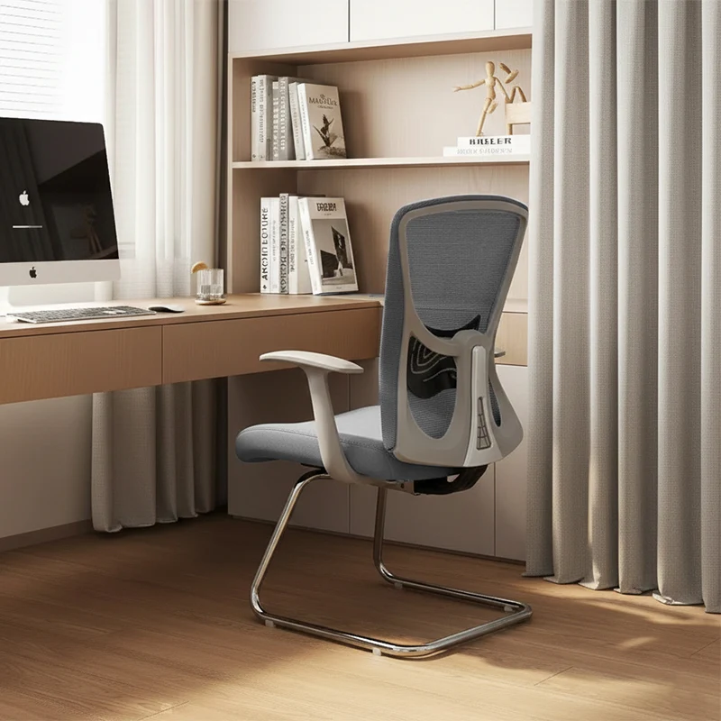 Modern Minimalist Mesh Cantilever Reception Chair - Breathable Mesh Ergonomic Electroplated Steel Frame Office Chair For Home Office