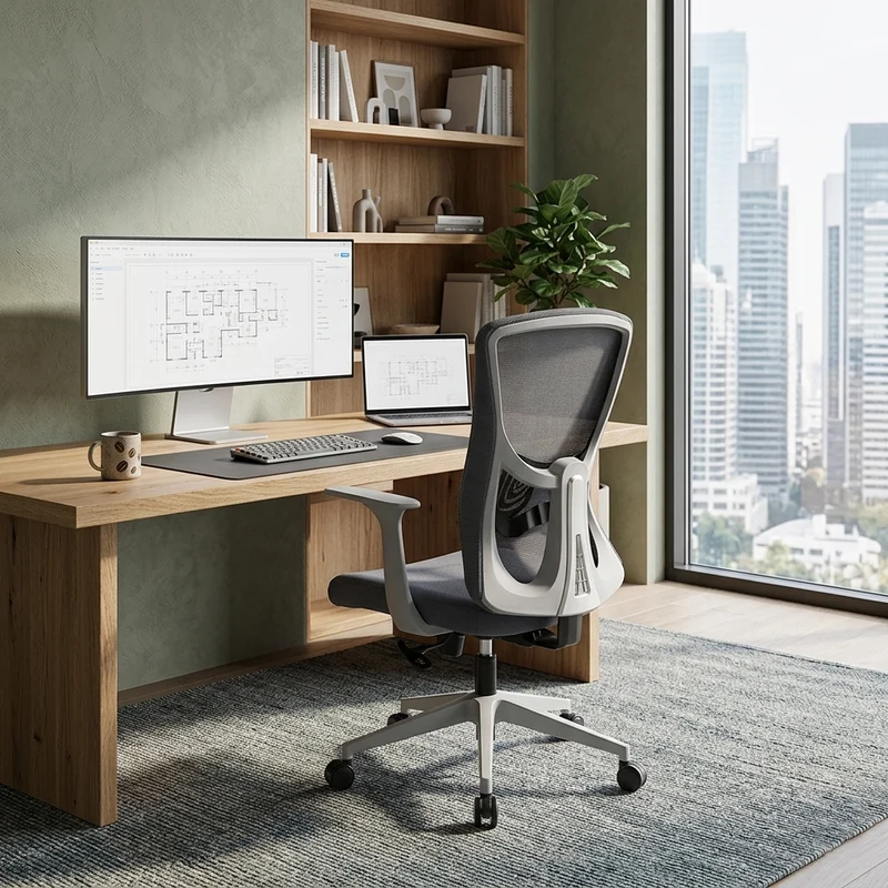 Minimalist Reinforced Mesh Desk Chair - Durable PP Base & Breathable Backrest Cost-Effective Seating Office Chair For Home Office