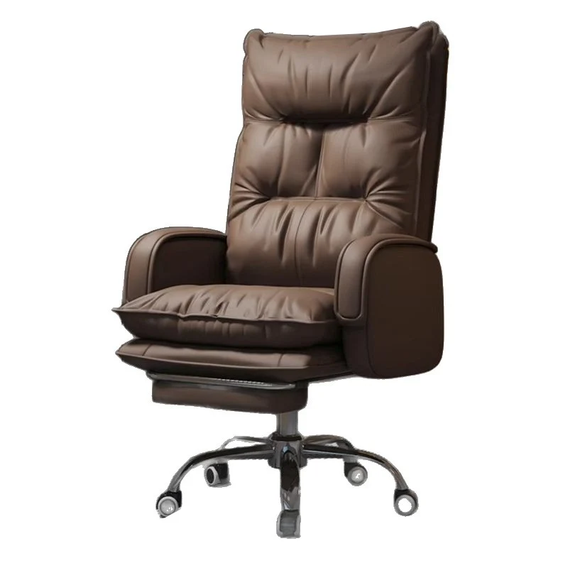 Modern Minimalist Rectangular PU Leather Steel Aluminum Alloy Swivel Mobile Desk Chair Backrest Armrest For Home Office