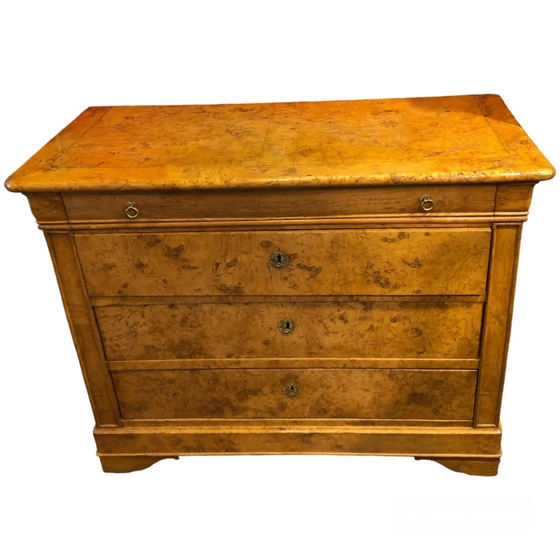 Charles X style lupe d'abaine wooden chest of drawers