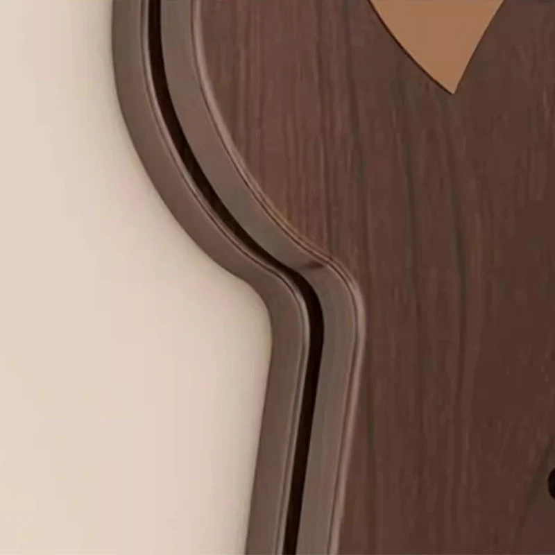Contemporary Creative Particleboard Glass Bear-shaped Sliding Wall Mirror With DIY Pegboard Storage For Bedroom & Living Room