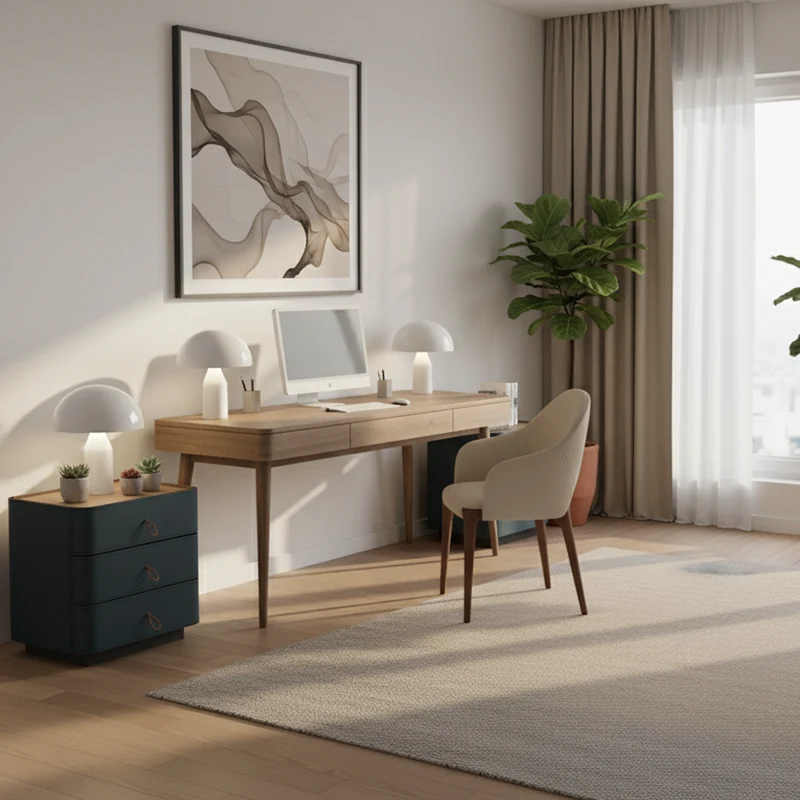 Modern Luxury Rounded Corner Curved Side Table - Saddle-Style Faux Leather 3-Drawer Nightstand For Bedroom