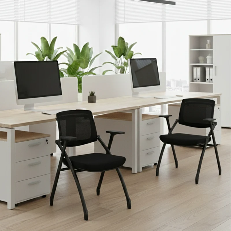 Ergonomic Adjustable Tilt Desk Chair - Minimalist Foldable Office Chair With Breathable Mesh & Bag Hook For Home Office