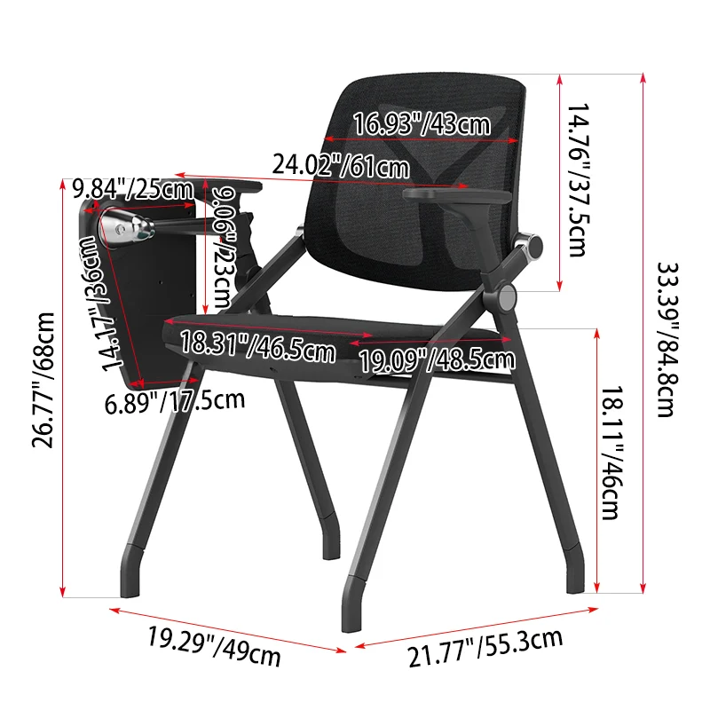 Stylish And Foldable Office Desk Chair - Minimalist Multifunctional Ergonomic Features And High-Density Sponge Seat For Home Office
